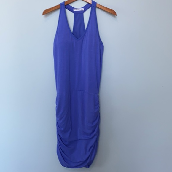 Athleta Purple Ruched Dress with built in bra Size Medium - Picture 2 of 5